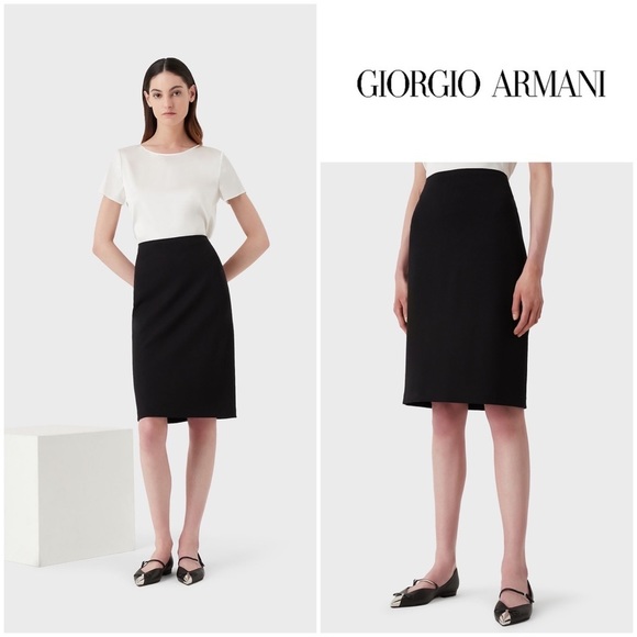 Giorgio Armani Dresses & Skirts - Giorgio Armani • Vintage Le Collezioni Black Pencil Skirt - Size 8